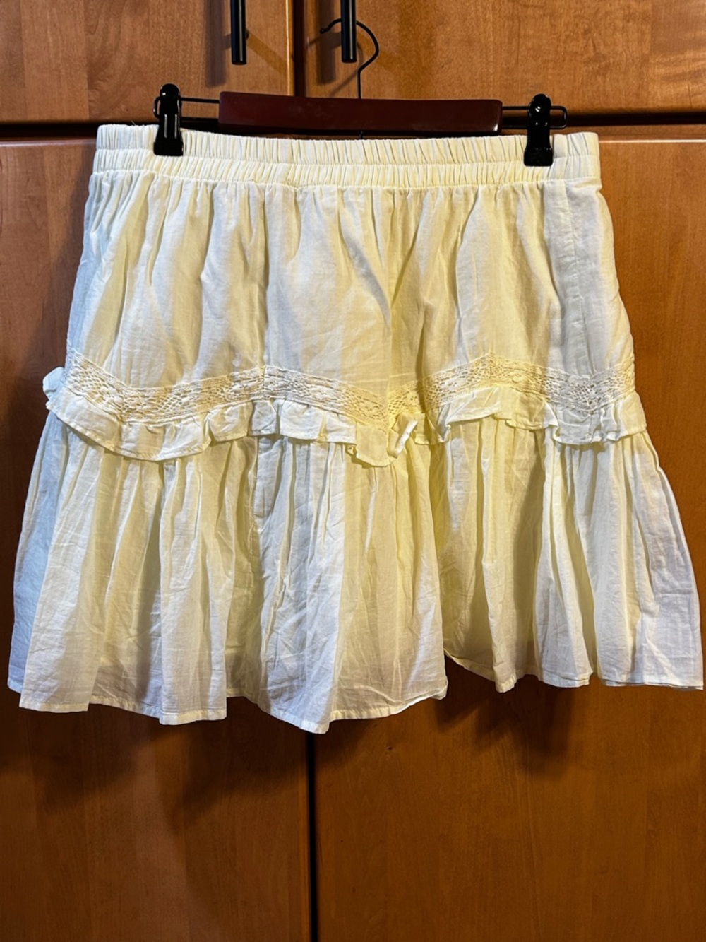 LOFT Butter Yellow Tiered Ruffle Mini Skirt